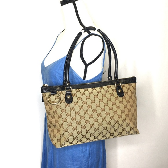 Authentic Gucci brown monogram canvas tote bag - Picture 2 of 16